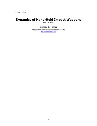 Dynamics of Hand-Held Impact Weapons
