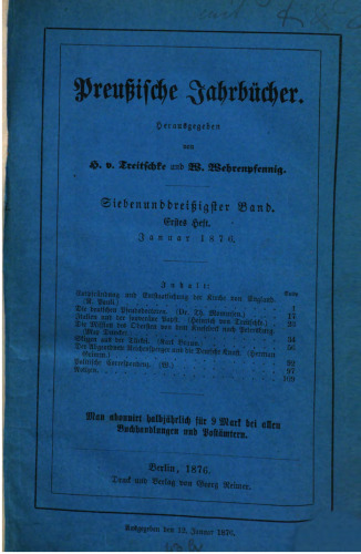 Preußische Jahrbücher