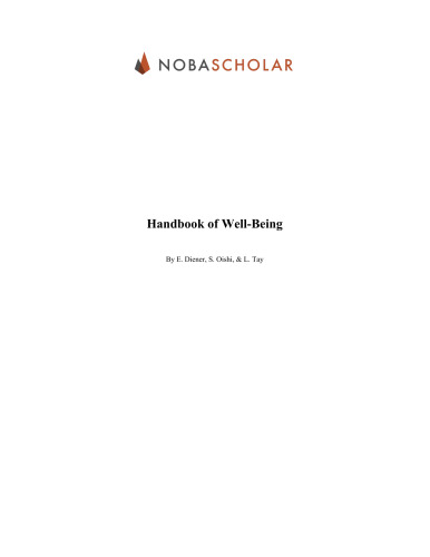 Handbook of well-being