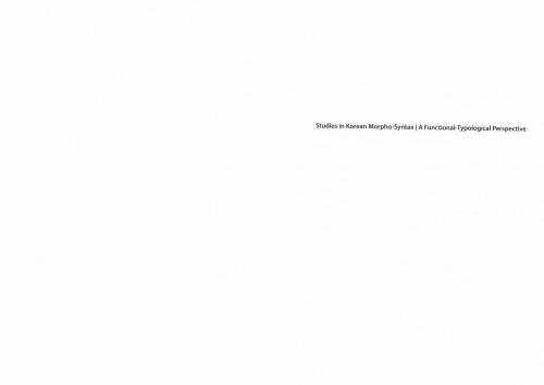 Studies in Korean morpho-syntax