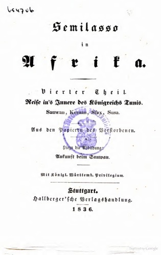 Semilasso in Afrika; aus den Papieren des Verstorbenen