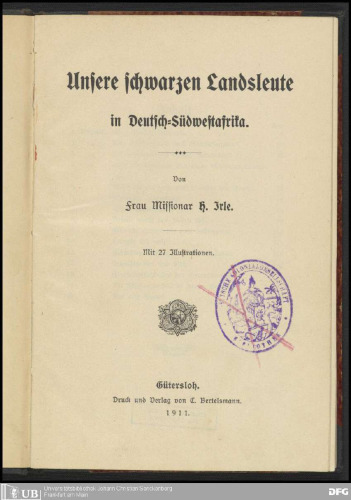 Unsere schwarzen Landsleute in Deutsch-Südwestafrika