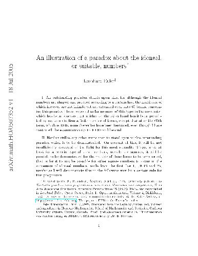An illustration of a paradox about the idoneal, or suitable, numbers