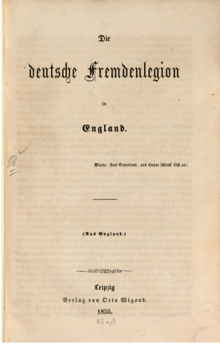 Die deutsche Fremdenlegion in England
