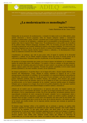 ¿La modernización es monolingüe? [1996]