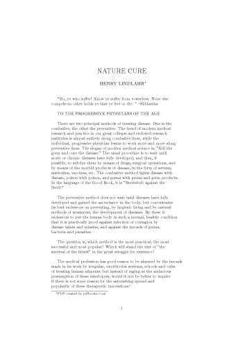 The practice of nature cure