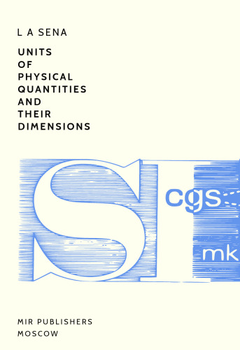 Units of Physical Quantities and Their Dimensions