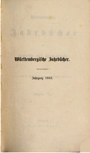 Württembergische Jahrbücher für Statistik und Landeskunde