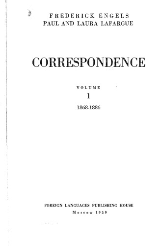 Correspondence Vol. 1, 1868-1886
