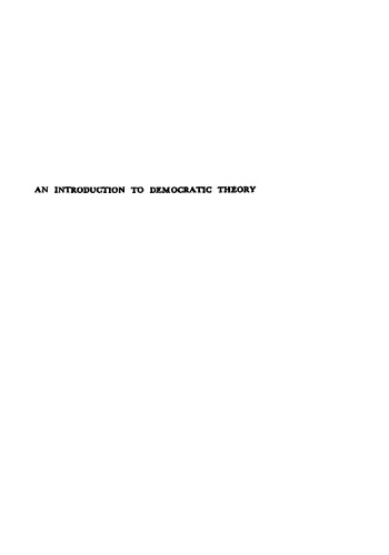An Introduction to Democratic Theory