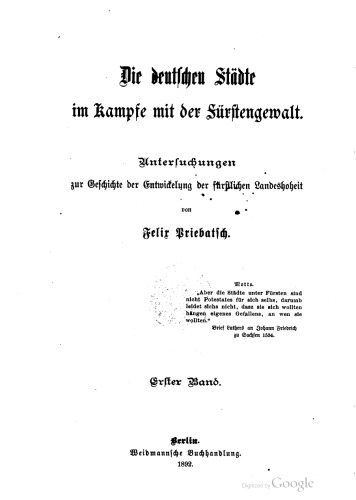 Die Hohenzollern und die Städte der Mark im 15. Jahrhundert