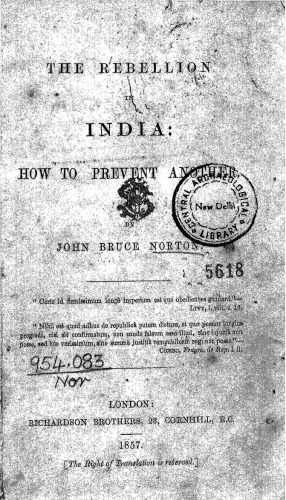 The Rebellion in India: How to prevent another