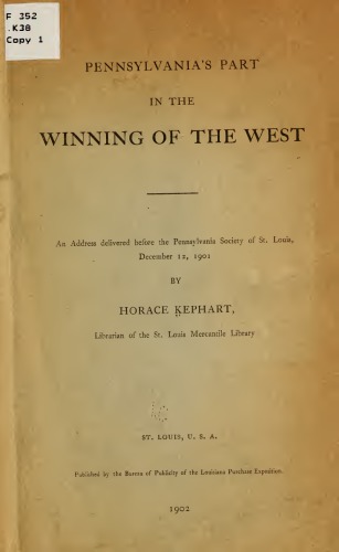 Pennsylvania's Part in the Winning of the West