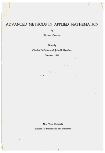 Advanced methods in applied mathematics
