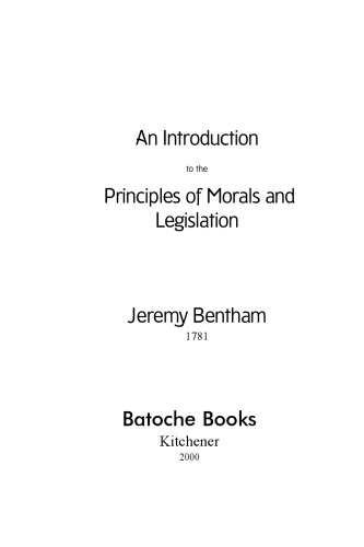 An Introduction to the Principles of Morals and Legislation