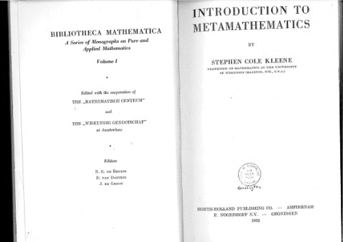 Introduction to Metamathematics