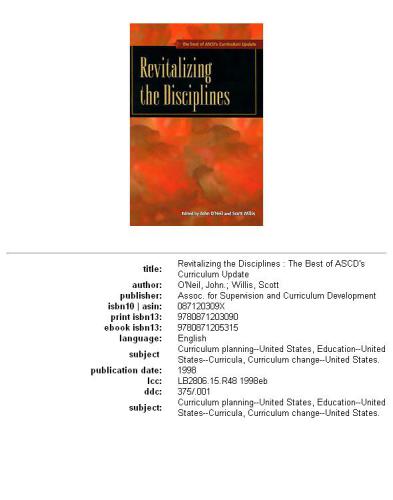 Revitalizing the Disciplines: The Best of ASCD's Curriculum Update