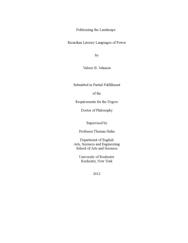 Politicizing the Landscape: Ricardian Literary Languages of Power