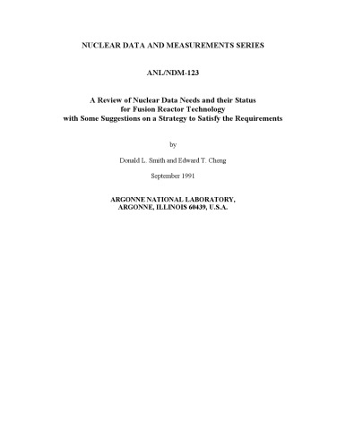 Review of Nuclear Data Needs for Fusion Reactor Technology