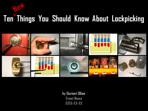 Ten New Things You Should Know About Lockpicking