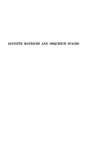 Infinite matrices and sequence spaces