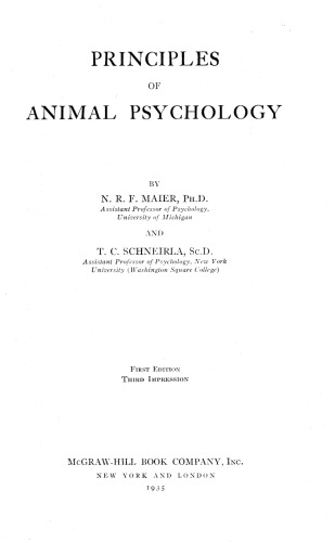 Principles of Animal Psychology
