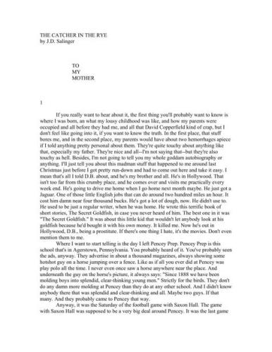 The Catcher in the Rye