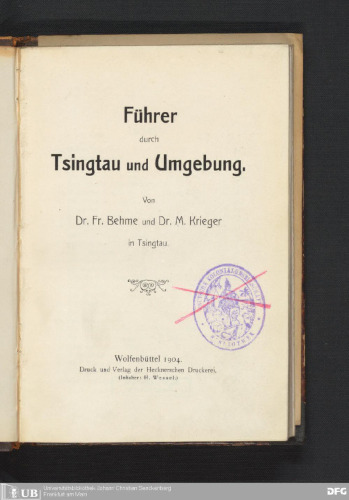 Führer durch Tsingtau und Umgebung