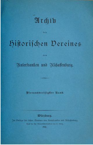 Archiv des Historischen Vereins von Unterfranken und Aschaffenburg