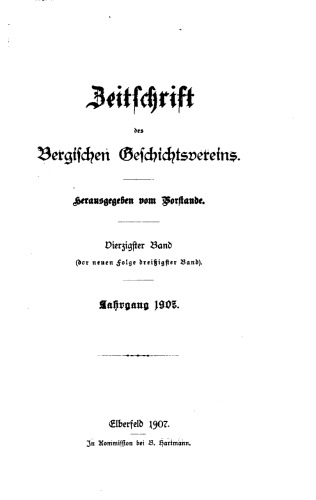 Zeitschrift des Bergischen Geschichtsvereins