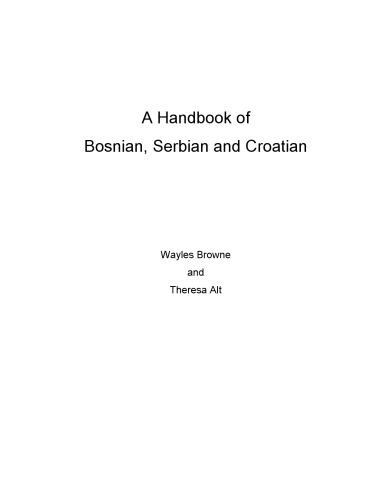 A Handbook of Bosnian, Serbian and Croatian