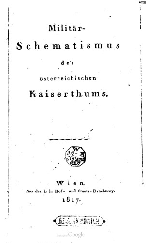 Militär-Schematismus des österreichischen Kaisertums