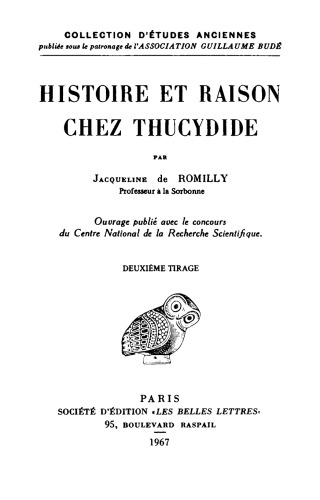 Histoire et raison chez Thucydide