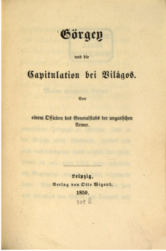 Görgey und die Capitulation [Kapitulation] von Világos