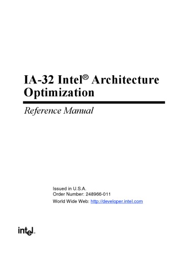 IA-32 Intel® Architecture Optimization Reference Manual