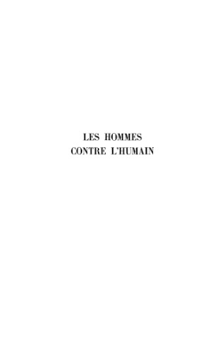 Les hommes contre l'humain