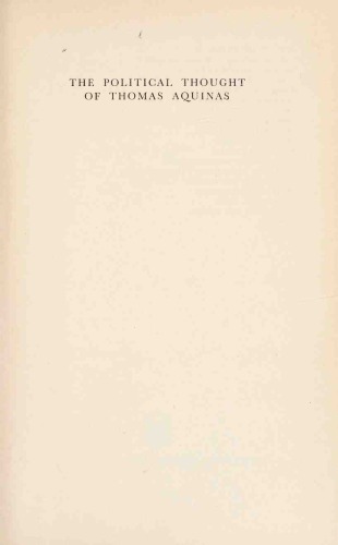 The Political Thought of Thomas Aquinas