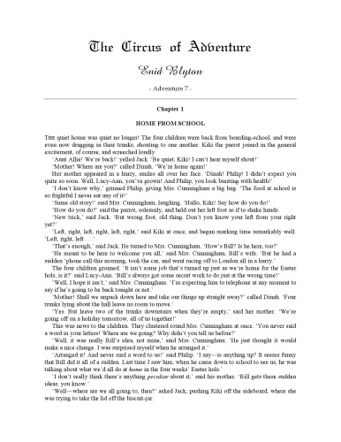 The Circus of Adventure (Book Seven of the Adventure Series)