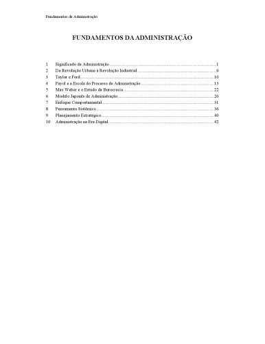 Fundamentos da Administração
