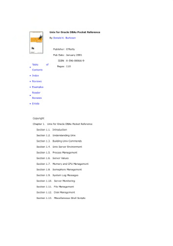Unix for Oracle DBAs Pocket Reference