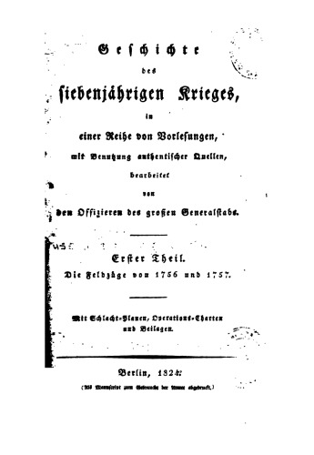 Die Feldzüge von 1756 und 1757