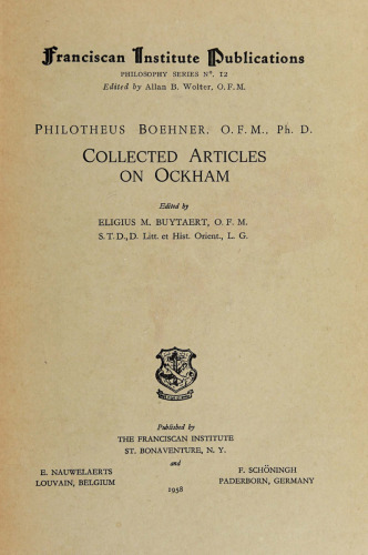 Collected Articles on Ockham