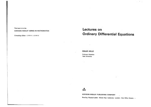 Lectures on Differential Equations