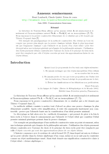 Anneaux seminormaux