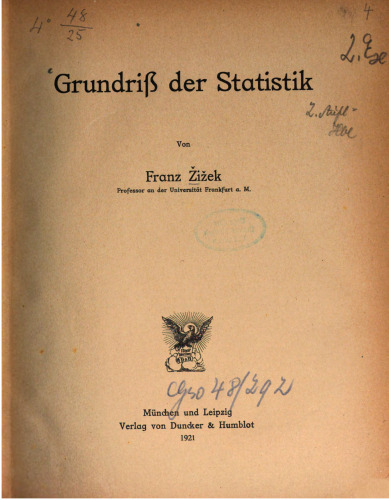 Grudriß der Statistik