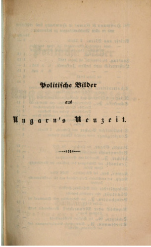 Politische Bilder aus Ungarns Neuzeit