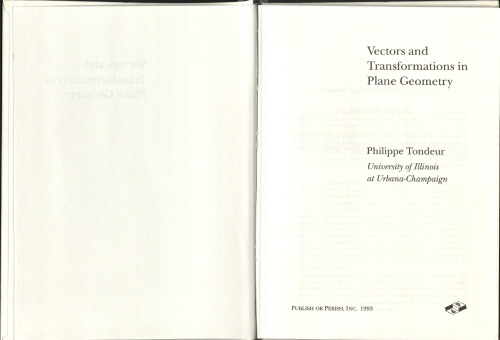 Vectors and Transformations in Plane Geometry