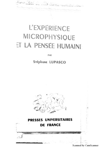 L'experiénce microphysique et la pensée humaine