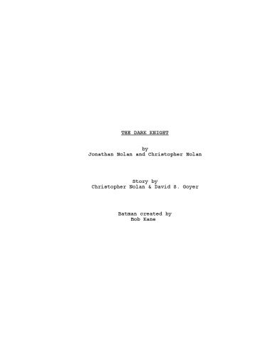 The Dark Knight: The Complete Screenplay