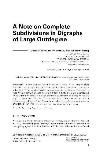 A Note on Complete Subdivisions in Digraphs of Large Outdegree